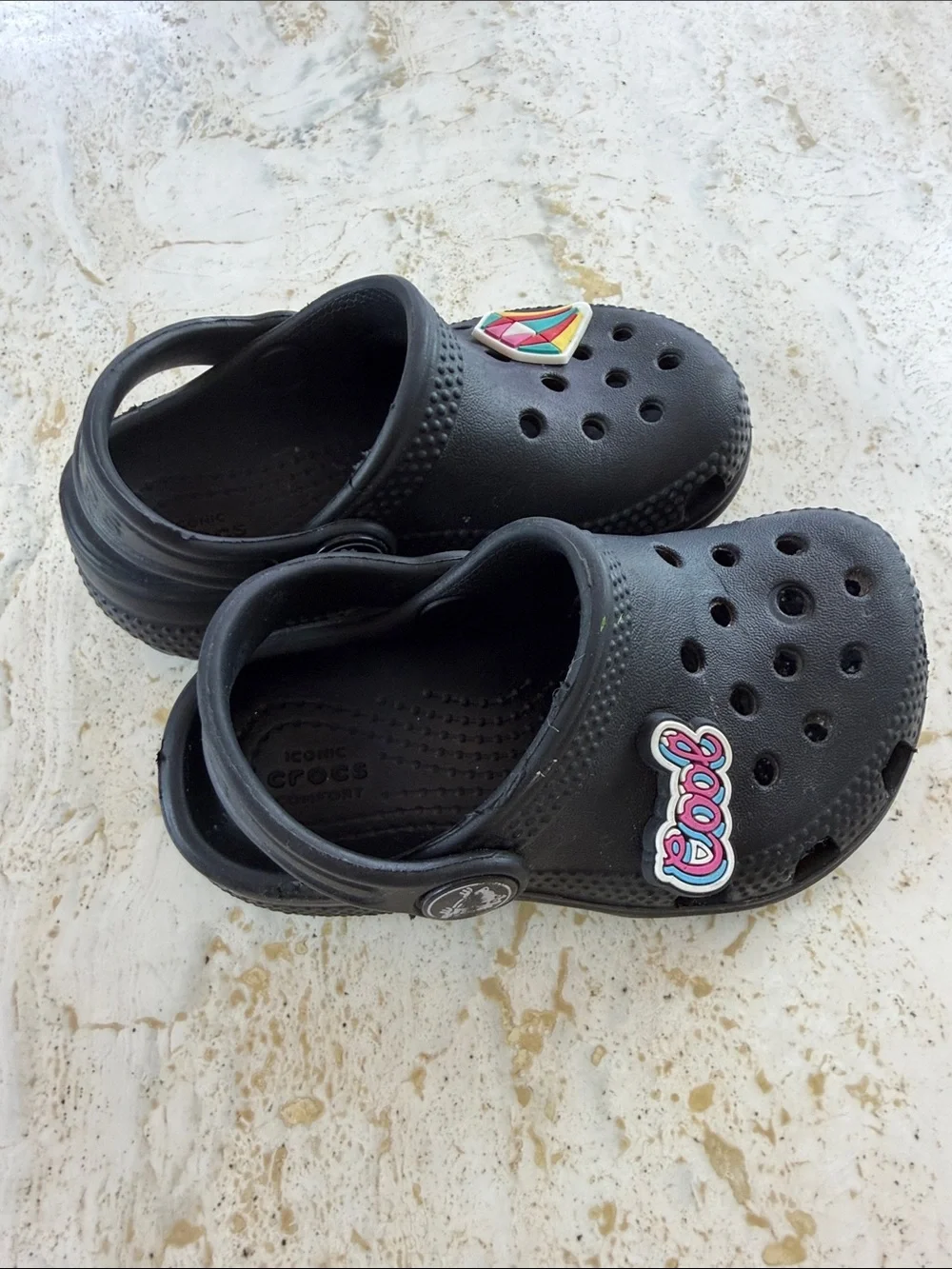Crocs Classic Black Clogs Toddler Baby Unisex Slip On Shoes Size 6